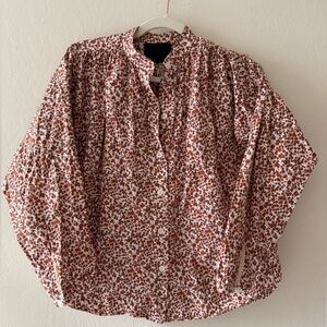 No. 6 Brown and White Floral Button-Down Shirt